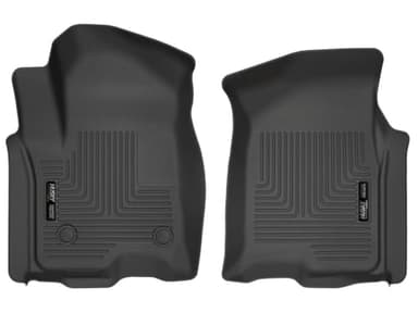 Husky Liners Weatherbeater Floor Mats | Fits 2019 - 2026 Chevrolet Silverado & GMC Sierra 1500] & 2020 - 2026 Silverado/Sierra 2500/3500 DOUBLE & CREW CAB ONLY | Front Row, 2-pc Black - 13211