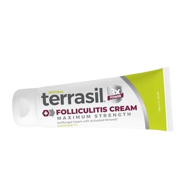 Terrasil Folliculitis Cream, Folliculitis Treatment of Ingrown Hair & Itching, Clinically Proven 1% Clotrimazole, Natural Ingredients, Scalp, Face & Body, Dermatologist Tested. (1.7 oz)
