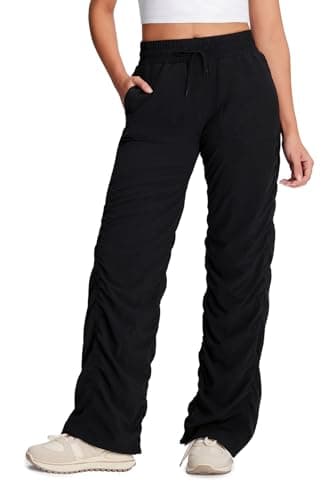 Yogipace Petite Women's Dance Studio Lined Pants UPF 50+ Lightweight Wrinkle Free Hiking Travel Pant,28",Black,Size XS