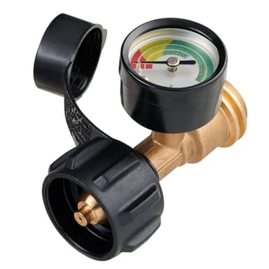 Grecodown Propane Tank Gauge Level Indicator Leak Detector for 5lb to 40lb Tank, Universal for BBQ Gas Grill, Cylinder, RV Camper, Heater and More Appliances, QCC1/Type 1 Connection