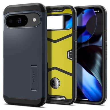 Spigen Tough Armor Designed for Pixel 9 Case/Pixel 9 Pro Case (2024) [Kickstand] [Military-Grade Protection] - Metal Slate