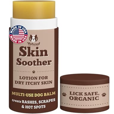 Natural Dog Company Skin Soother Balm for Dogs – 2oz Stick, All Natural Hot Spot & Rash Relief – Organic Itchy Skin Soothing Moisturizer for Dry, Red, Crusty Skin – Lick-Safe Dog Balm, Made in USA