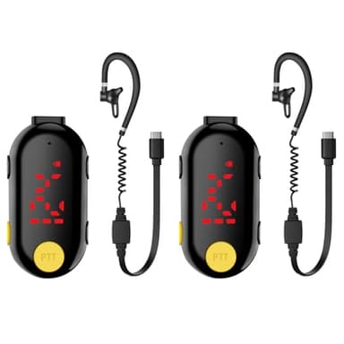 Mini Walkie Talkies Bluetooth Portable FM Transceiver Two Way Radio with Earpiece for Outdoor Restaurants Hiking Baseball Hospitals Tourism Supermarkets （2 Pack ）