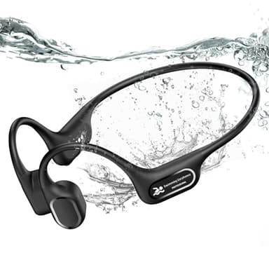 RR SPORTS Bone Conduction Bluetooth Headphones-SurfAudio, IP68 Waterproof Swimming Headphones with 32GB MP3 Player, Lightweight Open Ear Design for Swimming/Surfing/Marathon/Cycling(Black)