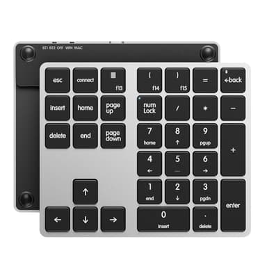 Kisnt KN300BT Bluetooth Number Pad for Laptop, 34- Key Wireless Rechargeable Numeric Keypad Portable External Numpad for MacBook, Tablets, Mac, iOS, Android, Windows PC