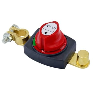 Ampper Top Post Battery Disconnect Switch 12V - 48V, Marine Battery Switch Disconnect Power Cut Shut Off for Car, RV and Boat (Negative, On/Off)