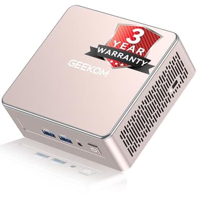 GEEKOM A5 Mini PC for Home Office & Multitasking, AMD Ryzen 5 7430U, 16GB RAM (Expandable to 64GB) & 512GB M.2 NVMe SSD Desktop Computer, Windows 11 Pro, 8K Display Support, 3-Year Coverage