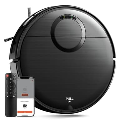 UMMUND Robot Vacuum and Mop Combo, 2 in 1 Vacuum Cleaner Robot with Schedule, Wi-Fi/App/Remote, Max Suction 2000Pa, Self-Charging, Slim, Ideal for Hard Floor, Pet Hair, Low-Pile Carpet