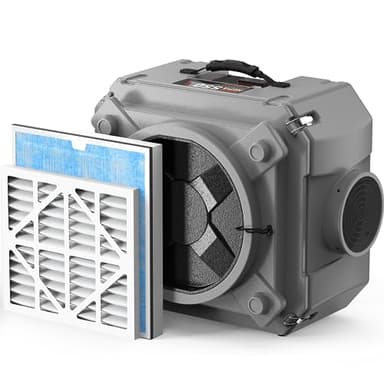 Abestorm Air Scrubber, Negative Air Machine with 3-Stage Filtration &16 Inch Air Inlet for Home, Industrial and Commercial Air Purifier, MEVR-10 & HEPA/Activated Carbon Filters, 550 CFM, Gray