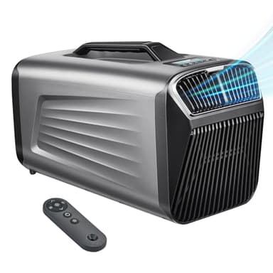 Outohome 5200BTU Portable Camping Air Conditioner For Tent Outdoor and Indoor Use,400W Low Power for RV,Truck,Van and Car Cooling (Dark Silver)