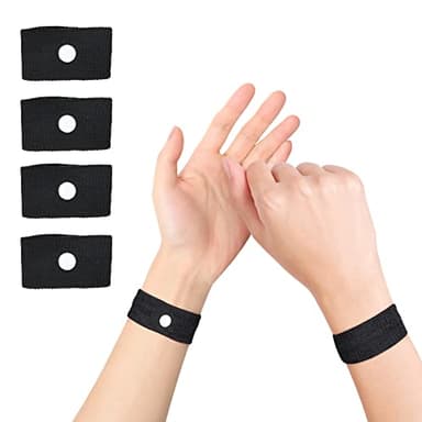Cozyhealth Motion Sickness Wristband, Anti-Nausea Acupressure Wrist Band for Nausea Relief, Dizziness and Vomiting from Car Boat Flying Travel Sickness (Black, 2 Pairs)