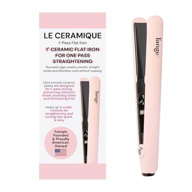 L'ANGE HAIR Le Ceramique 1-Pass Flat Iron Hair Straightener | Fast Heating Ceramic Flat Iron | Best Hot Tools Professional Hair Straightener to Lock in Moisture & Shine | (Blush)