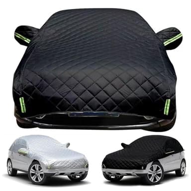 Anti-Hail Half Car Cover for Chevrolet Silverado 1500 Crew Cab 6.6 ft,Car Cover for Snow,Waterproof All Weather Thickened Flame Retardant,Breathable,Scratch-Resistant tvg67