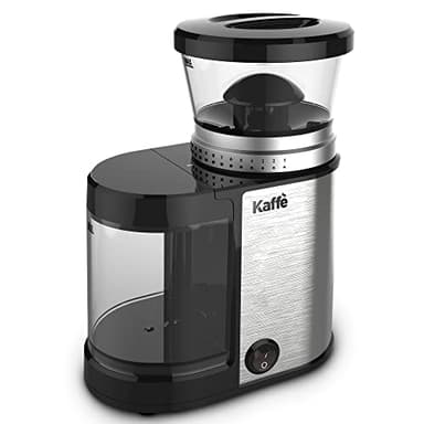 Kaffe Electric Coffee Burr Grinder - 5.5oz - Stainless Steel (Cleaning Brush Included)