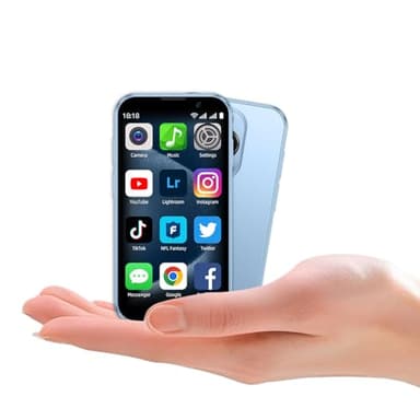 QHO Mini phone Unlocked Mini Smartphone for kids World's Smallest Cell Phone 3.0" HD Touch Screen Quad Core Dual Sim Card Face ID Android Compact Small Mobile Phones for Student Pocket 2GB+16GB (Blue)