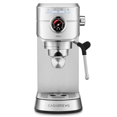 CASABREWS 5418 PRO Espresso Machine 20 Bar, Upgraded Espresso Maker with Powerful Steam Milk Frother, Stainless Steel Coffee Machine with Fast Heating System for Cappuccino, Latte, Silver