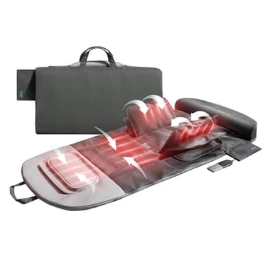 Klug Stretching Massager Ultra, Effortless auto-Stretching Mat, Ease Back & Neck Pain with 3 Intensity Levels 7 Exceptional Programs, 2 Levels of Heat Function, Foldable & Portable Design, Gray