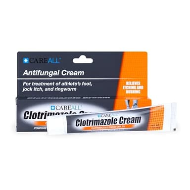 CareAll Clotrimazole Antifungal Cream 1% USP 1.0 oz., Cures Most Athlete’s Foot, Jock Itch and Ringworm, Sooths and Relieves Itching, Burning and Cracking from These Conditions