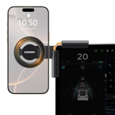 UGREEN Phone Holder for Tesla Model 3 and Y Accessories Magsafe Car Mount Magnetic Phone Mount Strongest Magnet Power Compatible with iPhone 17 16 15 14 13 Plus Pro Max Series