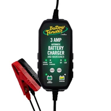 Battery Tender 3 AMP Battery Charger and Maintainer - Automotive Switchable 12V or 6V Smart Automatic for Cars SUVs and Trucks - Lead Acid, AGM, Gel, & Lithium Battery Charger - 022-0202-COS