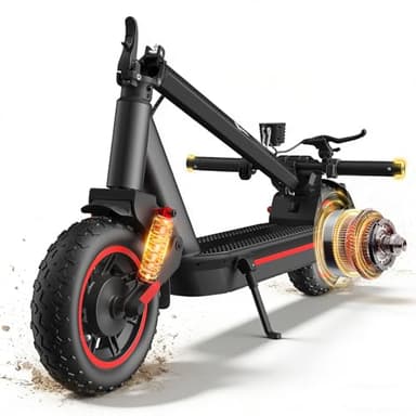 OBX Off Road Electric Scooter for Adults, Peak 1200W Motor,Max 30 MPH & 33 Miles Range, 10‘’Pneumatic Tire, Foldable Commuting E-Scooter with APP Control &Turn Signals, UL-2272 Certified