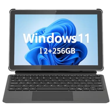AWOW Windows 11 Tablet with Keyboard: 10.1" in-Cell Display Tablet PC, Mini Laptop 2-in-1, Intel N150, 12GB RAM 256GB SSD, PD 36W Fast Charging, WiFi 6, BT 5.0, HDMI, Type-C, 8MP+5MP Camera