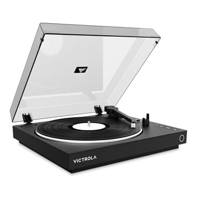 Victrola Automatic – Fully Automatic Bluetooth Turntable – Audio Technica ATN3600L Cartridge, 2-Speed Vinyl Record Player, Aluminum Platter, Switchable Preamp, Repeat Mode, Dust Cover (Black)