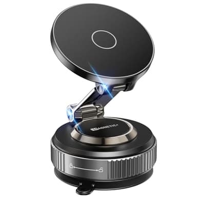 Magnetic Phone Holder for Car 2026 Heavy Duty Model 360° Adjustable Vacuum Suction Car Magsafe Phone Mount Cell Phone Holders for Your Car for iPhone 16 Pro Max 15 14 13 12 Plus (Metal Stand Rotor)