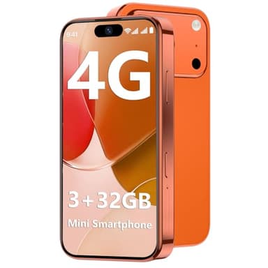 BLKE AIR Mini Phone 4G Unlocked 3+32GB Mini Smartphone with 3.7'' HD Touch Screen 2000mAh Battery Compact Backup World's Smallest Phone for Kids & Students GPS Dual SIM Face ID Orange