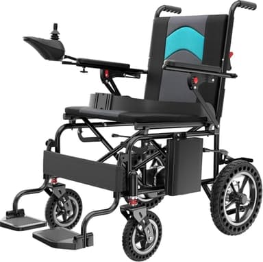Electric Wheelchairs for Adults Lightweight 38lbs, Foldable Motorized Wheelchair for Seniors, 15 Miles Long Travel Range, All Terrain Portable Power Wheelchair Support 350 lbs(18.5 Inch Wide Seat)