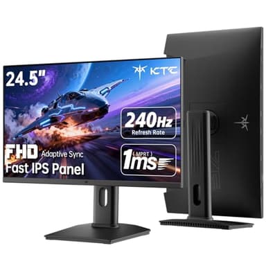 KTC 24.5 Inch 240Hz Gaming Monitor, FHD 1080p Fast IPS Computer Monitor, 1ms with Adaptive-Sync, HDR400, HDMI x2, DPx1, VESA Mount, Tilt/Pivot/Height Adjustment, H25T7-3