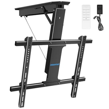 MOUNTUP Electric TV Ceiling Mount with Remote, Motorized Flip Down Ceiling TV Mount, Fits for Most 42-70" Screens Flat/Pitched Roof, Max VESA 600 x 500 mm Up to 88 Lbs, Black