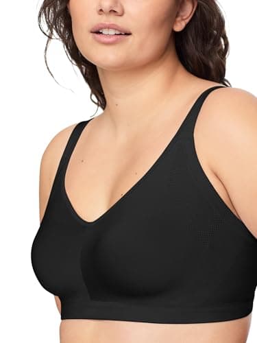 Warner's womens Easy Does It Underarm Smoothing With Seamless Stretch Wireless Lightly Lined Comfort Rm3911a Bra, Rich Black, Large US