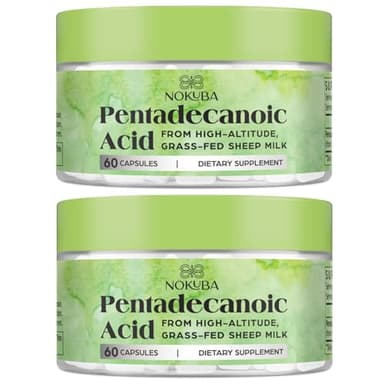 Nokuba Pentadecanoic Acid C15:0 Supplements 300mg High-Altitude Sheep Milk Sourced | 120 Capsules