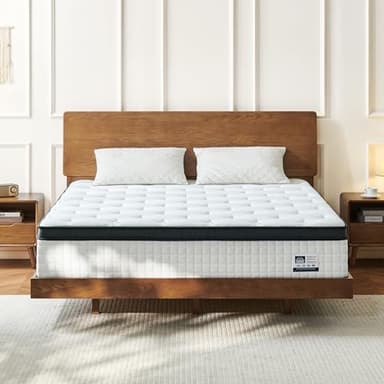 Vumece 12 Inch Queen Mattress, Hybrid Mattress Queen Size Mattress in a Box with Pocketed Spring & Gel Memory Foam for Support, Pressure Relief, Reinforced Edge, CertiPUR-US Certified - Medium Firm