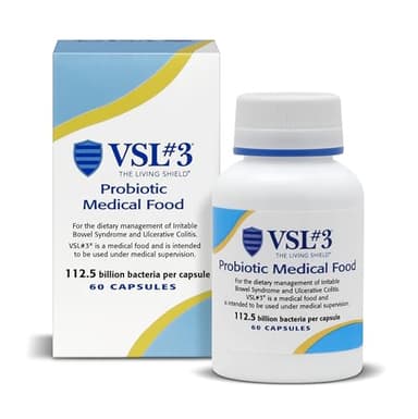 VSL#3® Probiotics for Digestive Health, IBS & UC Symptoms - 112.5B CFUs, High-Potency, Multi-Strain, Live, Refrigerated Probiotic, Medical Food for Gut Health Support in Men & Women, 60 Capsules