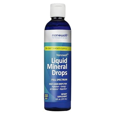 Liquid Mineral Drops – Trace Mineral Supplement | Balanced Mineral Formula | Ionic Liquid Magnesium, Chloride, Potassium | Low Sodium | Supports Energy, Electrolytes | 96Day Supply, 8 fl oz