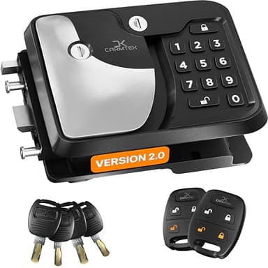 TripDefender V2.0 | RV Keyless Entry Lock for Class C/A Motorhomes | Secure RV Door Lock Keyless Entry w/ 2 Inside Latches | Class C Door Lock Replacement w/ 2 Fobs, 4 Keys | Fit 3.5" x 4.5" Lock Hole