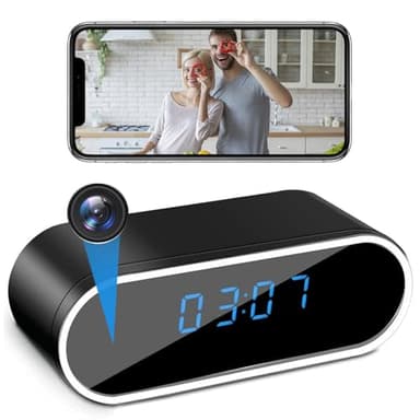 ehomful Hidden Camera Clock HD 1080P WiFi Wireless Video Cameras Spy Camera Night Vision Surveillance Security Nanny Cams for Home/Pet