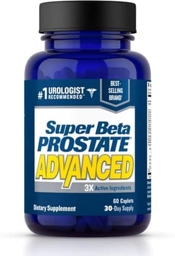 Super Beta Prostate Advanced Prostate Supplement for Men – Reduce Bathroom Trips, Promote Sleep, Support Urinary Health & Bladder Emptying. Beta Sitosterol not Saw Palmetto. (60 Caplets, 1-Bottle)