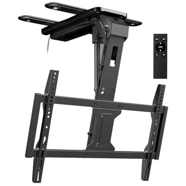 Motorized Flip Down Ceiling TV Mount for 37-75 Inch Screens, Electric Drop Down TV Ceiling Mount with Remote, Holds up to 99 lbs, Max VESA 600x400 mm, Black