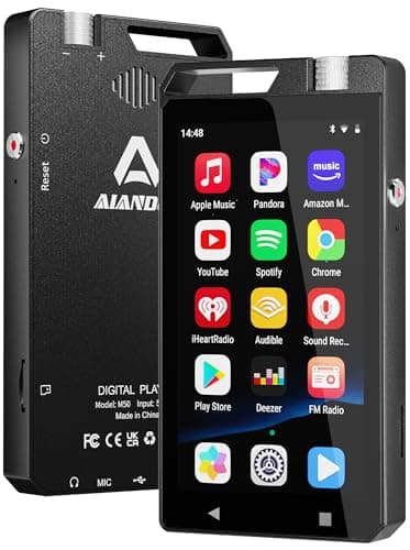 96GB Mp3 Player with Bluetooth and WiFi, 4" HD Full-Color Touch Screen, 3RAM, Mp3 & Mp4 Players with Speaker, Mp3 Player with Spotify, Amazon Music, YouTube, FM Radio, for Kids and Gift