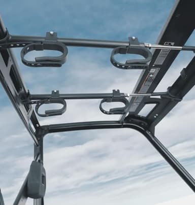 KEMIMOTO UTV Overhead Tool Holder Rack, Hunting Tool Holder Rack Roof Mounted Tool and Bow Rack for 23 in - 32 in Roll Bars Depth (Front to Back) Compatible with Polaris Ranger, Mule