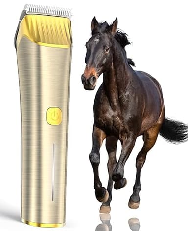 oneisall Cordless Horse Clippers,Low Noise 2 Speed Grooming Clippers,Horse Trimmer Shaver Kit for Matted Long Hair,Detachable Stainless Steel Blade Grooming Kit for Thick Coat