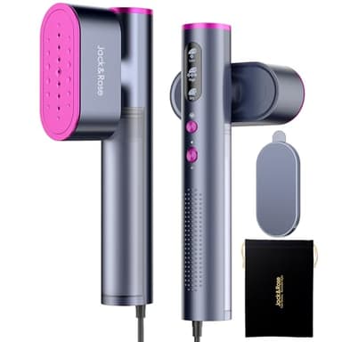 Jack ＆ Rose Travel Steamer for Clothes,100-220V Portable Iron,15s Heat Up,Steamer ＆ Iron 2 In 1, Travel Size,Large Ceramic Heat Panel,for Global ＆ Europe