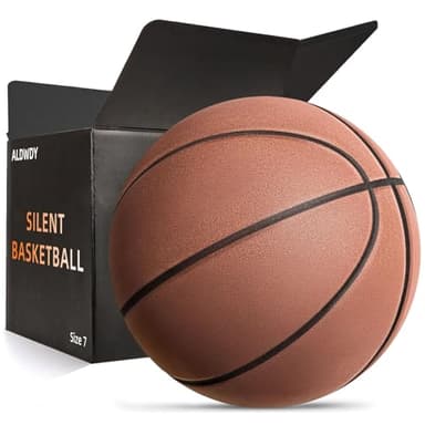 Silent Basketball Size 7 (29.5") – Grooved Airless Indoor Basketball for Quiet Dribbling and Indoor Training, Pro PU High Density Foam Ball – Real Feel Higher Bounce Quieter