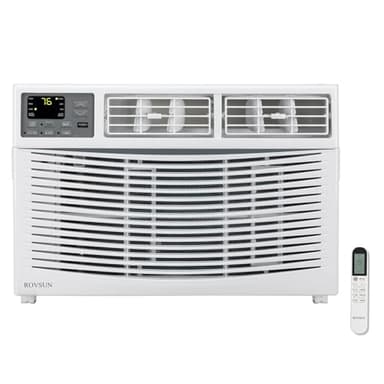 ROVSUN 8000 BTU Air Conditioner Window Unit with Heat, 4-in-1 Window AC Unit Cooler, Heater, Dehumidifier & Fan with Timer, Remote Control & Installation Kit for Rooms up to 350 Sq. Ft, 115V/60Hz