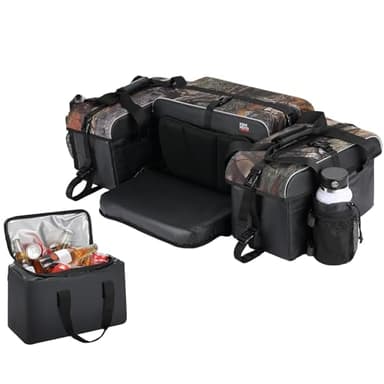 KEMIMOTO ATV Storage Bags with Cooler Bag, 76L Large ATV Bags Rear Rack Bag, Upgraded Four Wheel Cargo Rear Seat Bags Compatible with Polaris Sportsman Fourtrax Can-Am Kawasaki Arctic Cat CFMOTO