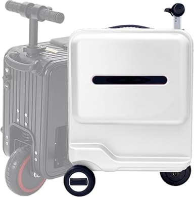 youfua Electric Luggage Scooter For Travel Rideable Luggage with TSA Lock, Expandable Fashionable Hard Shell Suitcase,Safety Anti-theft Luggages, Suitable for Air Travel and Vacation (white)