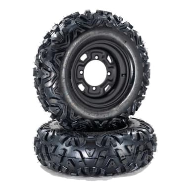 GarveeTech 2 PCS 25x8-12 ATV Tires,6PR UTV Tires with 12" Wheel Rim 4 Bolt,All-Season 12" Rim 25x8-12 All-Terrain Tire For ATV UTV Trail Off-Road Mud Sand Terrain-PCD:156 * 4